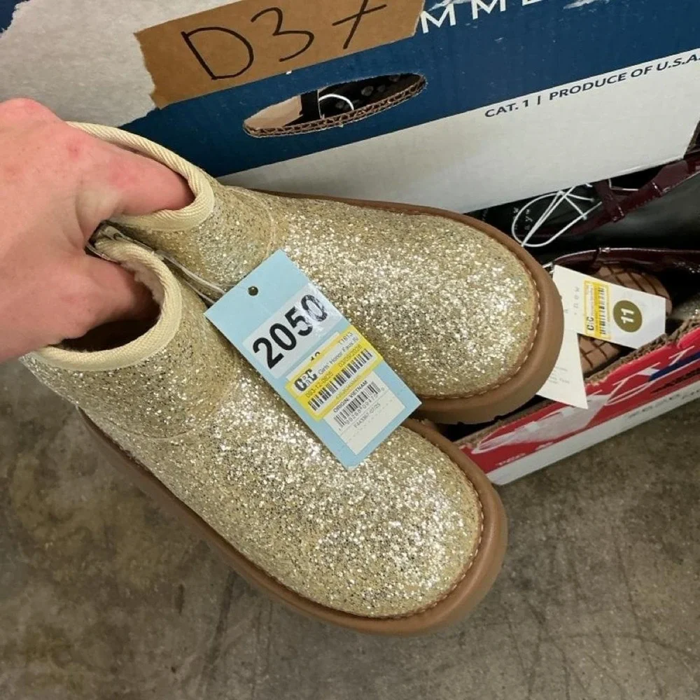 Cat & Jack Glitter Boots | Toddler Size 13 | Gold Sparkle | Brand New with Tags